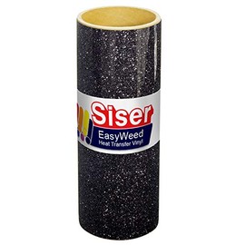 SISER GLITTER Heat Transfer Vinyl (Tshirt HTV) 20" x 12" - BLACK