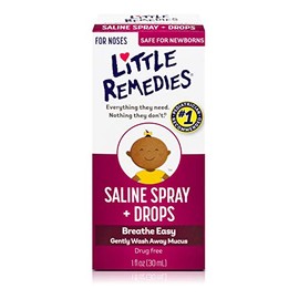 Little Remedies Saline Spray/Drops | 1 oz | Pack of 1 | For Noses to Breathe Easily | Gently Wash Away Mucus | Newborn Safe
