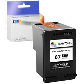 KCMYTONER Remanufactured High Yield Ink Cartridge Replacement for HP 67 XL 67XL Compatible with Envy 6052 6055 Envy Pro 6455 6475 DeskJet 1255 2722 DeskJet Plus 4122 4123 Printer (1 Pack, Black)