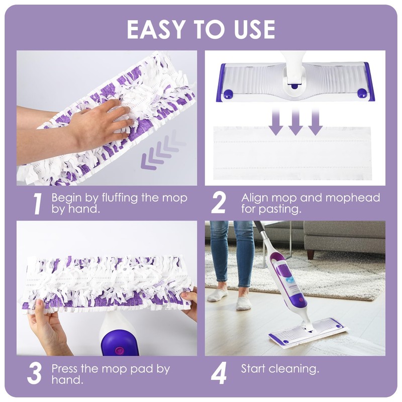 30 Pack Disposable Power Mop Refill Pads Compatible with Swiffer