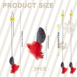 Cat Mouse Toy - 2-Pack Interactive Plush Mice with Sound, Feather Details, Spring Design, Stimulates Natural Hunting Instincts, Ideal for Cats, Safe and Fun Entertainment