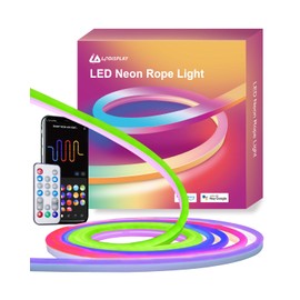 LPMYLMC Neon Rope Light with IC-chip, 16.4FT LED Neon Flex with Music Sync, Compatible with Alexa, Google Assistant, LED Strip Lights for Bedroom Living Gaming Room Wall Decor (Not Support 5G WiFi)