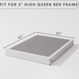 Hunlostten Box Spring Cover Queen, Soft Fabric Queen Bed Skirt, Compatible with 5 in High Queen Bed Frame, Machine Washable, Easy Fit