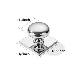 khtumeware 10 Pack 1-1/2 Inch Polished Chrome Cabinet Knobs with Vintage Backplate - for Drawers, Cabinets & Bi-Fold Doors