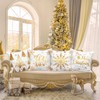 Lanpn White and Gold Christmas Cushion Covers 50x50 Set of