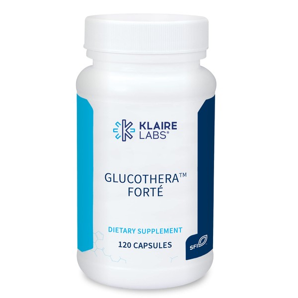 Klaire Labs GlucoThera Forte - Chromium Complex with 250 mg ALA, Turmeric & Cinnamon, Dairy-Free (120 Capsules)