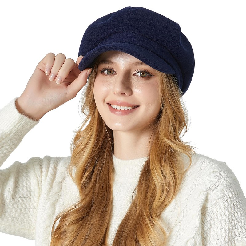 Superora Damen Schirmmütze Barett Ballonmütze Cap Gatsby Schirm Winter Mütze