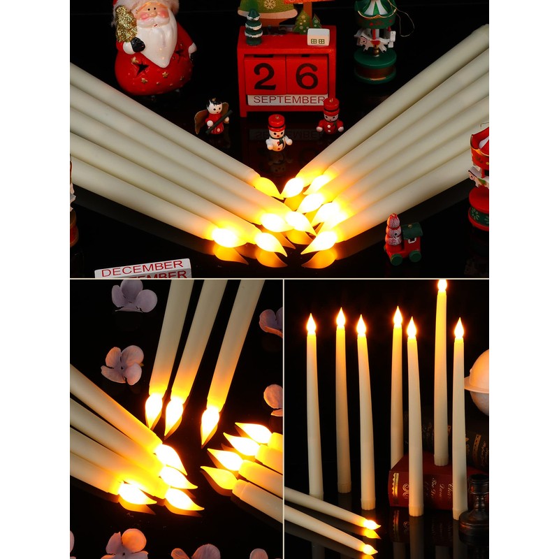 Funtery 48 Pcs Flameless LED Taper Candles 11 Inch Battery