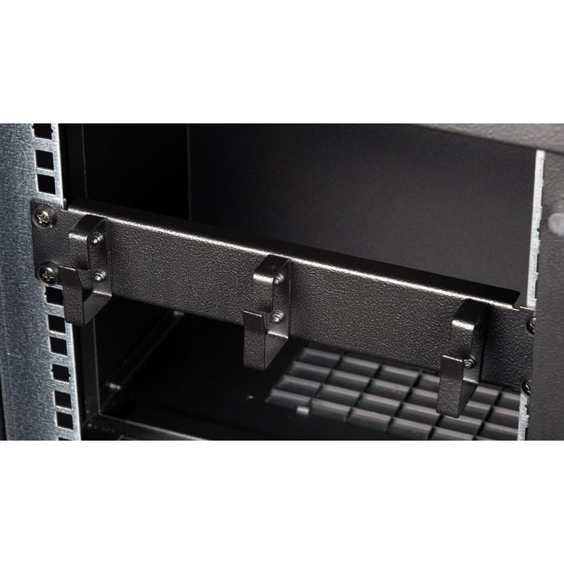Equip 10 Inch Cable Grommet with Ring Insert, 1U Black