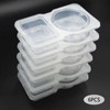 BIDEX 6PCS Double Condiment Containers with Lids,2 Compartment Snack Containers