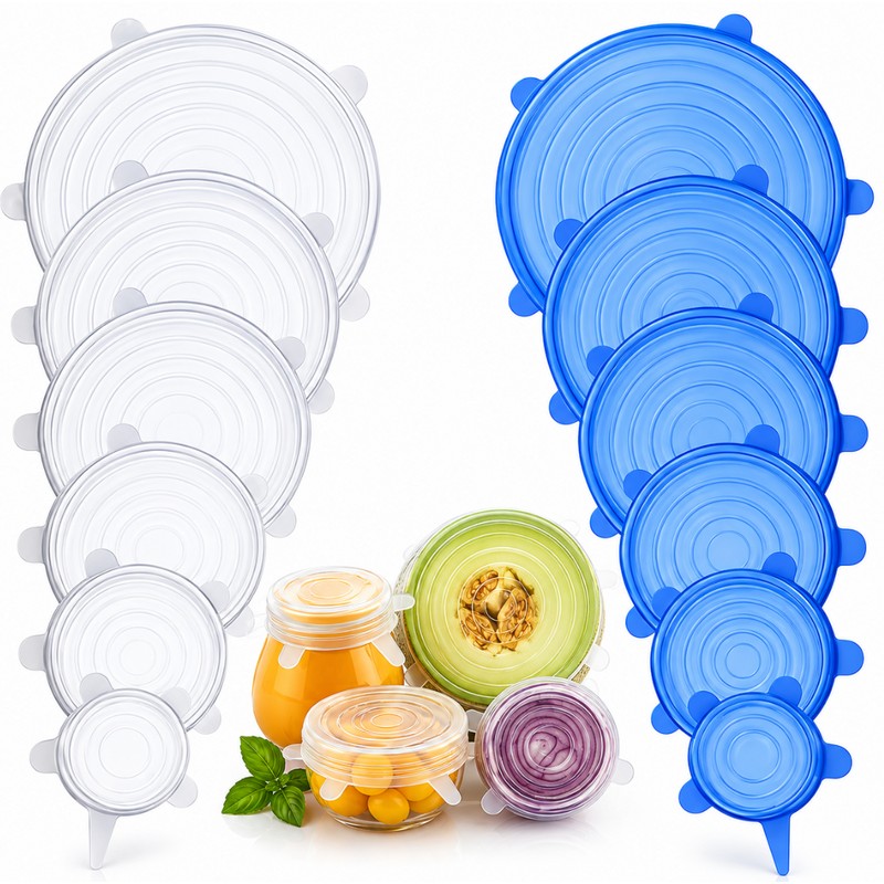 Silicone Stretch Lids for Food Bowls – Reusable Stretch Covers