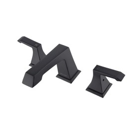 Dyconn Faucet WS3H39A-BLK Rosemary Double-Handle 3 Hole Widespread Bathroom Faucet, Black