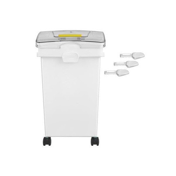 Happybuy 3-Pack 6.6Gallon/25L Rice Storage Containers with Wheels, Airtight Lid,