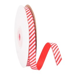 Bohue Christmas Peppermint Stripe Ribbon Candy Cane Ribbon Wired Edge Ribbon Red White Christmas Ribbon DIY Craft Decoration for Gift Wrapping Christmas Tree (20m)