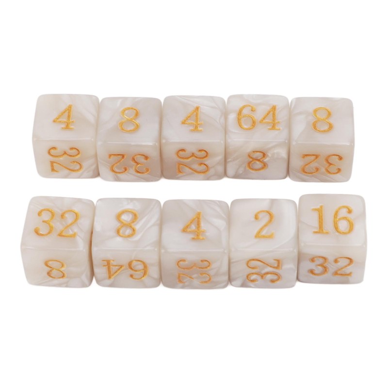 30PCS Number Dice Six Sided Multiples of 2 Number Plastic