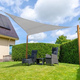 INFRANGE Waterproof Gray 11' x 19' x 22' Triangle Sun Shade Sail Canopy Awning Shelter Fabric Screen, 95% UV Blockage UV & Water Resistant, for Outdoor Patio Garden Carport - Customized