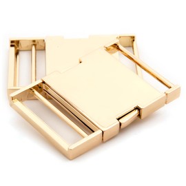 Metal Quick Side Release Buckle 5 PCS Metal Quality Webbing Bag Clip Lock Belt Strap Backpacks (Gold,1 1/2")