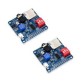 2Pcs Voice Playback Module MP3 Trigger Player Board 5W 64MBit Flash Serial Control SD/TF Card