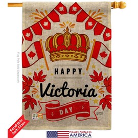Victoria Day Burlap House Flags Pack Regional Canada Canadian Territories Region Country Particular Area Support Our Troops Small Decorative Gift Yard Banner Double-Sided Made In USA 28 X 40