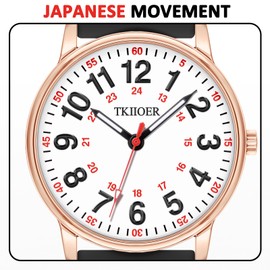TKIIOER - Reloj de enfermería para enfermeras, profesionales médicos, estudiantes, mujeres, hombres, 50 m, impermeable, 12/24 horas, esfera luminosa de fácil lectura, reloj de segunda mano para