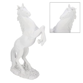 Alvinlite Horse Standing Statue Horse Sculpture Antique Desk Ornament for Home Decor Animal Ornament Sculpture (White)