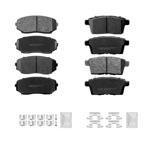 Fraxle Front and Rear Ceramic Brake Pads Set with Hardware
