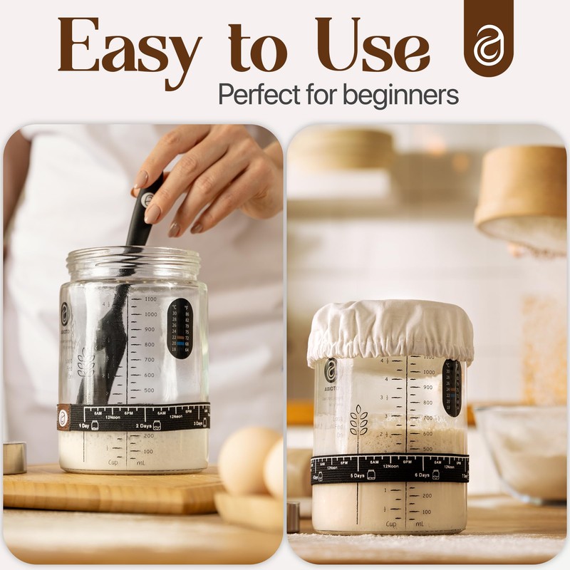 Sourdough Starter Kit with 40 oz Glass Jar – Extra