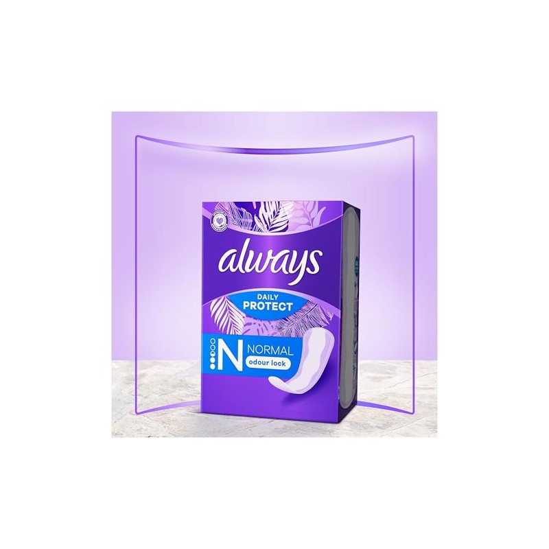 Always Daily Protect Normal Pantiliners, Pack of 64, Odour Control,