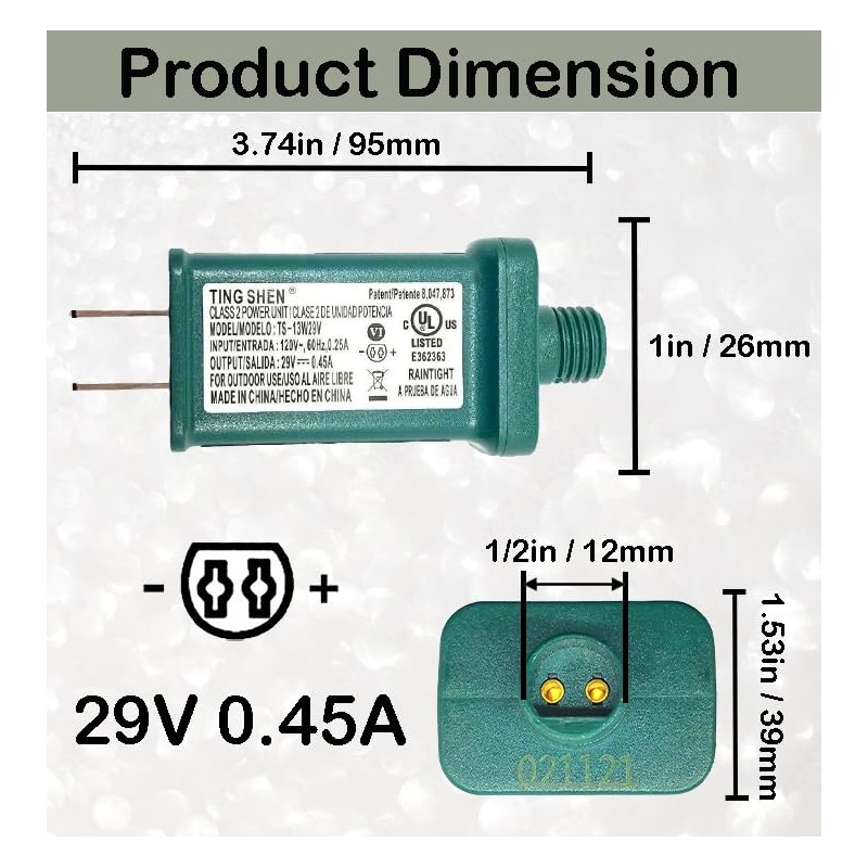 29V 0.45A Power Supply Class 2 Transformer Raintight IP44 US