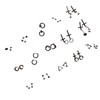 15 Pairs Earrings Set Black Stainless Steel Ear Studs Men