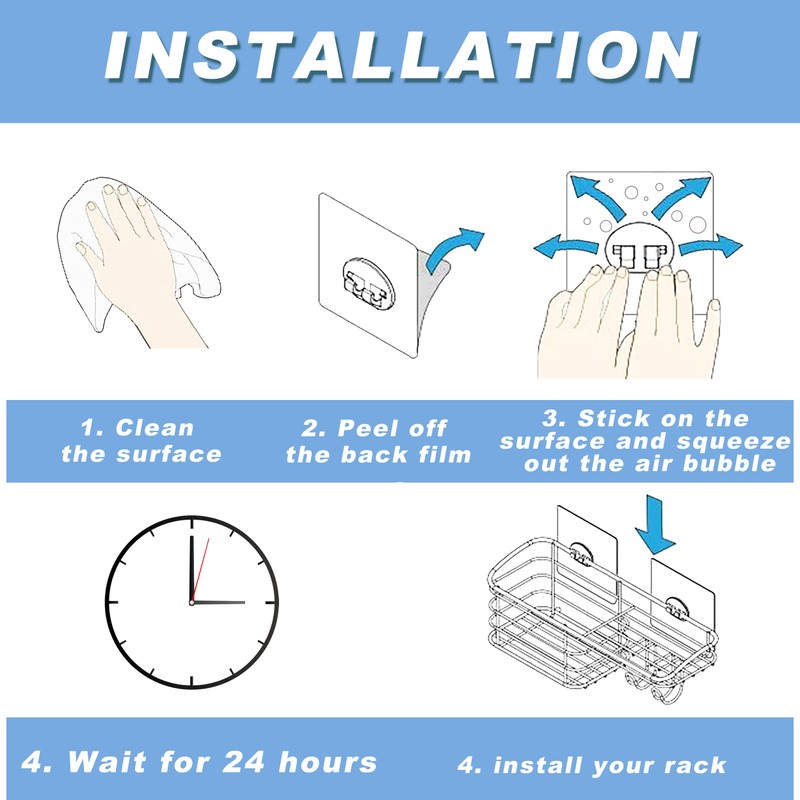 Shower Caddy Adhesive Replacement Stickers Hooks Adhesive Pack of 10