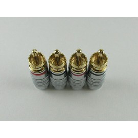 MG-M RCA Plug RCA Connector Pin Plug Solder Self Made Gold Plated C Silver 4 Pack