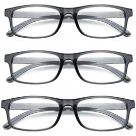 3 Pack Reading Glasses Blue Light Blocking,Reading Glasses for Women Men,Anti UV/Glare Filter Lightweight Eyeglasses - Color: 3 Pack Grey, Streng: 3.5 x