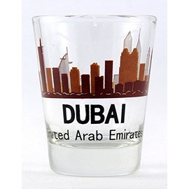 Dubai United Arab Emirates (UAE) Sunset Skyline Shot Glass