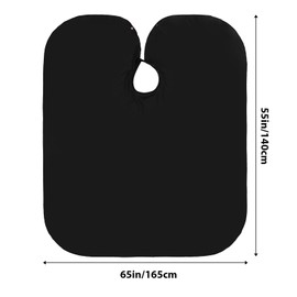 Professional Hairdressing Cape Hair Cutting Cape with Adjustable Clip Waterproof Haircut Hairdressing Cape for Hairdressers Hair Cutting Dyeing and Home Use 140 x 165 cm (Black), black