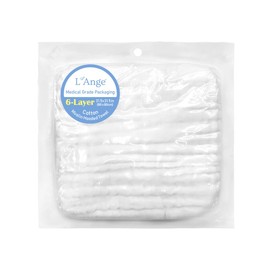 L'Ange Muslin Hooded Baby Towels - Infant Bath Towel with Hood for Newborn Babies Boy or Girl - 100% Cotton - Ready to Use Medical Grade Packaging - 6 Layers - White - 31.5x31.5 in