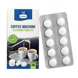 10 Stück Reinigungstabletten für Kaffeevollautomaten, Kaffeevollautomat Reinigungstabletten, Effektiv gegen Kaffeeöl-Rückstände, Geeignet für Einbauvollautomaten und andere Behälter
