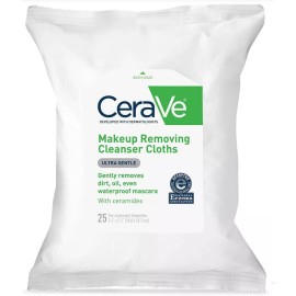CeraVe Makeup Remover Cleansing Cloths, Ultra Gentle With Ceramides, 25 Count Pk