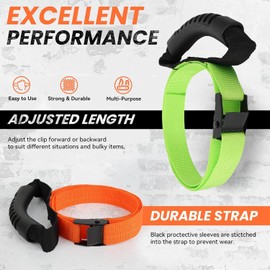 Heavy Duty Storage Straps with Handle and Easy Adjustable Steel Black Lock Slider Buckles,Extension Cord Strap for Cords Pool Hoses Ropes and Garden Hose (2 Pack)