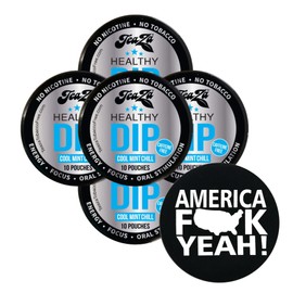 TeaZa Herbal Pouch Cool Mint 5 Cans with DC Crafts Nation Skin Can Cover - America