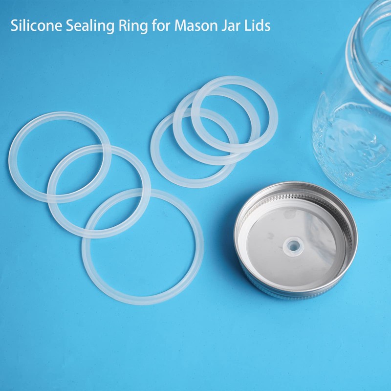 SHEYNIAN 12 Pack Rubber Seals for Glass Jars, Replacement Silicone