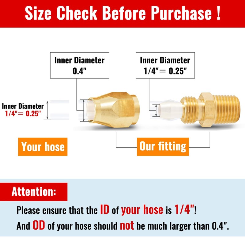 SUNGATOR 6 Pack 1/4'' Brab Air Hose Repair Fittings, 1/4