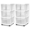 Homz Clear Plastic 3 Drawer Medium Home Organization Storage Container