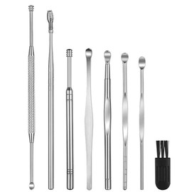JSBelle Set de 8 Kit de eliminación de cera del oído, Herramienta de limpieza del oído, Cureta De Oreja (8 Pcs)