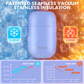 DaCool Food Thermo for Hot Food Stainless Vacuum Insulated Food Jar 16 Ounce Lunch Thermo for Hot Food Insulated Lunch Container Bneto for Cold Food for School Work Picnic Outdoors, Macaron-Purple