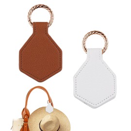 XIHIRCD 2pcs Magnetic Hat Clips for Travel, Magnetic Hat Holder for Bag Organizer Leather Bag Clips for Hats Hanging on Handbag Luggage Tote Without Leaving Marks (White, Brown)