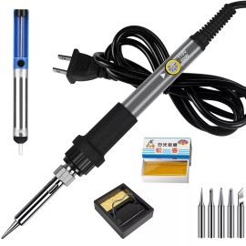 ILibiLib 60W Soldering Iron Kit Electric Gun Adjustable Temperature Welding Solder Wire