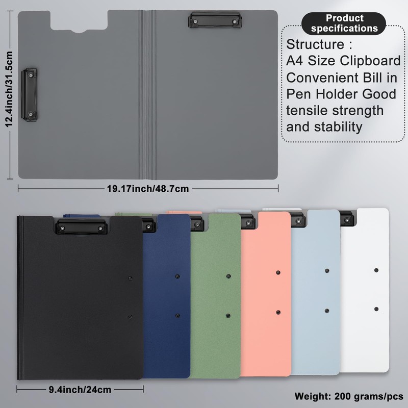 2 PCS Clipboards Foldable,360°Cover Folder Clipboard,Plastic Clip Board with Double