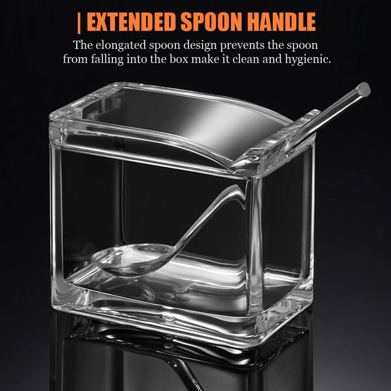 V·RESOURCING Clear Seasoning Box, 3 Pieces Seasoning Rack Spice Pots