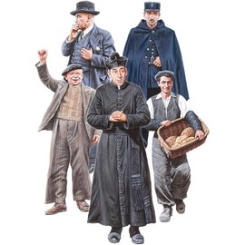 Mini Art MiniArt 38037 1:35 Figure, Fran. Civilians 30-40 Res.(5) Faithful Replica, Model Building, Plastic Kit, Crafts, Hobby, Gluing, Model Kit, Assembly, Unpainted, S